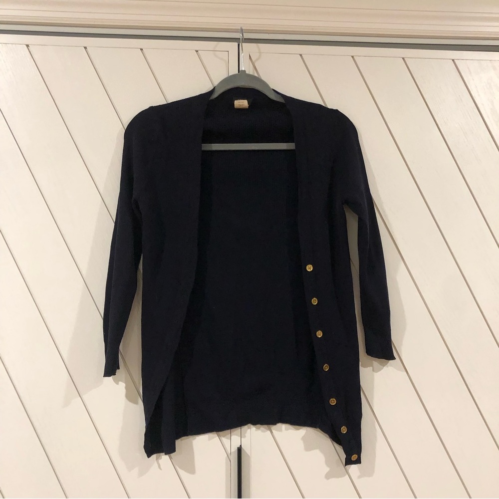 J-Crew Dark Navy 3/4 sleeve cardigan S